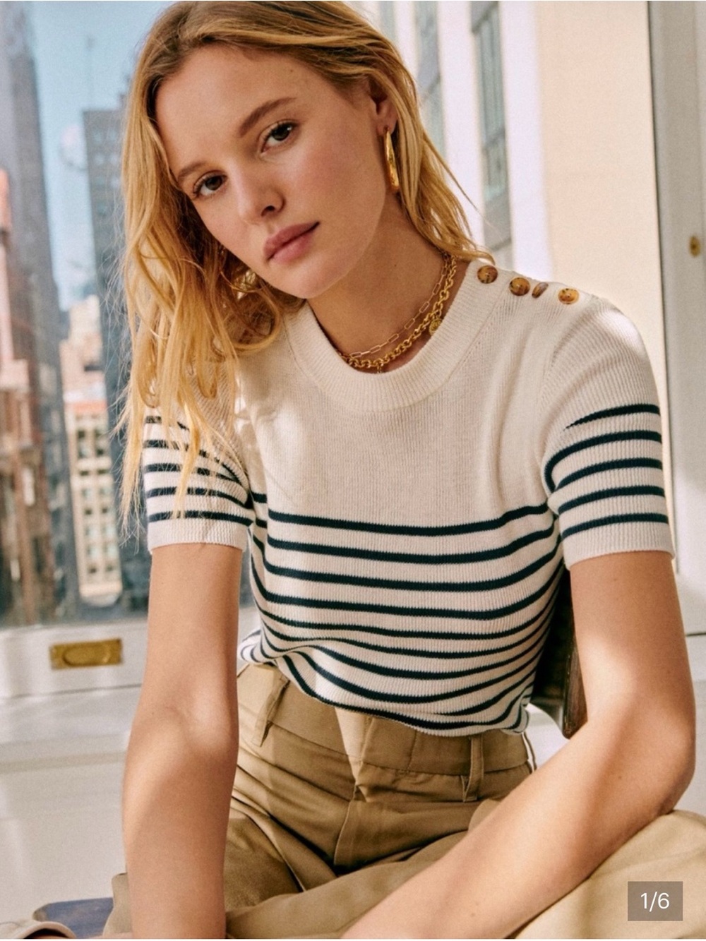 Sezane Mona Jumper Knit Top Size S